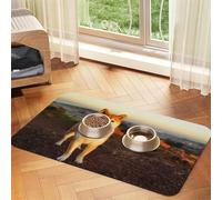 Shiba Inu Pets Dogs Sunset Bokeh Shiba Inu,Waterproof Pet Feeding Mat,PU Leather Placemats for Cat Dog Water Bowl,Food Mats,30x45cm