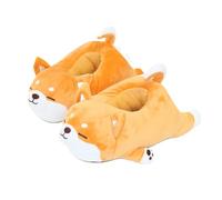 Shiba Inu Plush Slippers for Adults, Cute Cartoon Dog House Slipper Shoes, Cozy Winter Indoor Footwear with Fluffy Padding, Warm Full Cover Novelty Animal Style Home Bedroom Footwear, Size 28cm