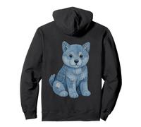 Shiba Inu Puppy in Denim Cute Dog Lover Kawaii Graphic Pullover Hoodie