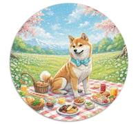 Shiba Inu Puzzle 1000 Piece Jigsaw Good Friend Partner Pet Circular Jigsaws Adults Kids Puzzles Puzzling Colourful Unique Creative Adult Games Home Decoration 1000pcs (67.5x67.5cm)
