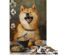 Shiba Inu Ramen Noodles Puzzles 1000 Pieces Puzzle Adult Jigsaw Puzzle Home Decoration Puzzle Toys 1000pcs (75x50cm)