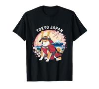 Shiba Inu Samurai Armor Tokyo Japan Cherry Blossom T-Shirt