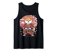 Shiba Inu Samurai Japan Cherry Blossom Warrior Tank Top