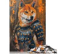 Shiba Inu Samurai Jigsaw Puzzles Puzzles for Adults Kids. 1000 Pieces Impossible Challenge Toy Educational Games Home Decoration for Adults& Kids Age 14 Years Up 1000pcs (38x26cm)