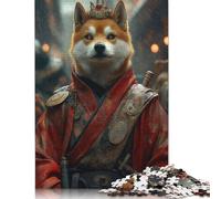 Shiba Inu Samurai King Jigsaw Puzzles Puzzle for Adults Kids. 1000 Pieces Whimsical Challenge Toy Educational Game Home Decoration for Educational Games Gifts 1000pcs (40x28cm)