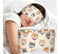 Shiba Inu Shiba Inu Pattern, Sleep Mask for Home Travel, Full Eye Covers Light Blocking Eye Mask Sleep Eye and Ear Muffs