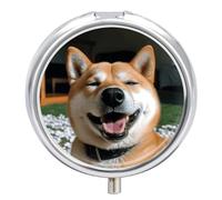 Shiba Inu Smile Tongue Out Pill Case Travel Pill Container Mini Travel Medicine Tablet Vitamin Holder Organizer Medicine Cod Liver Oil Storage
