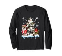 Shiba Inu Sunglasses Santa Go Hunting Hunter Christmas Owner Long Sleeve T-Shirt