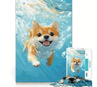 Shiba Inu Swimming Underwater 1000 Piece Jigsaw Puzzles for Teenagers Smart Game Bonding Time Image Assembly Fine Art Piece 38x52cm