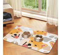 Shiba Inu,Waterproof Pet Feeding Mat,PU Leather Placemats for Cat Dog Water Bowl,Food Mats,30x45cm