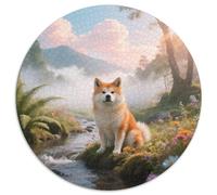 Shiba Inu Wholesome 1000-Piece Round Puzzle with Pet Dog, Ideal for Drawing Room Displays And Leisure Time 1000pcs (67.5x67.5cm)