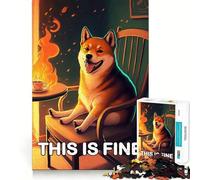 Shiba Is Fine 1000 Piece Jigsaw Puzzles for Adults Jigsaw Think Toy Calm Relax Clean Cut Wall Art Decor 38x52cm