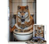 Shiba Phone Addicted 1000 Pieces Jigsaws Adults Puzzles Mind Exercise Toy Shared Fun Precision Cut Art Display 50x75cm