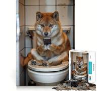 Shiba Phone Addicted 1000 Pieces Jigsaws Adults Puzzles Mind Exercise Toy Shared Fun Precision Cut Art Display 50x75cm