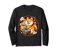 Shiba Ramen Bowl Japanese Love Noodles Cute Dog Inu Kawaii Long Sleeve T-Shirt