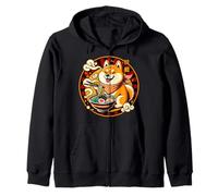 Shiba Ramen Bowl Japanese Love Noodles Cute Dog Inu Kawaii Zip Hoodie
