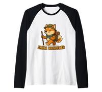 Shiba Wanderer Adventure Art Raglan Baseball Tee