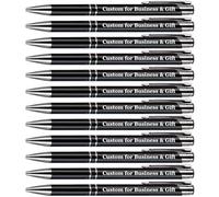 SHIBASHAN Up to 480 Pcs Personalised Pens with Name Custom Pen with Engraved Text Aluminium Black Ink Retractable Black Ballpoint Pen Customised Pens Bulk For Business Great Gift Ideas