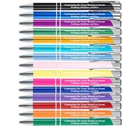 SHIBASHAN Up to 480 Pcs Personalised Pens with Name Custom Pen with Engraved Text Aluminium Black Ink Retractable Black Ballpoint Pen Customised Pens Bulk For Business Great Gift Ideas