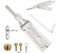 Shibeikadi 2 in 1 Master Key Decoder Stainless Steel Master Key Decoder Lock Pick Set Tool Multipurpose Stainless Steel Maintenance Repair Kits Heavy Duty Hand Tools (Ss001