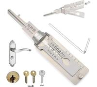 Shibeikadi 2-in-1 Master Key Decoder, Stainless Steel Master Key Decoder, Master Key Decoder Lock Pick Kit Tool, Multipurpose Stainless Maintenance Repair Kits Heavy Duty Hand Tools (Ss002 Pro)