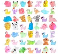 Shibeikadi Mini Resin Animals - Glow in The Dark Figurines, Mystery Resin Animals Blind Bag, Mini Luminous Farm Ocean Figures Animal Miniatures for Fairy Garden Decor Dollhouse Accessories (10pcs)