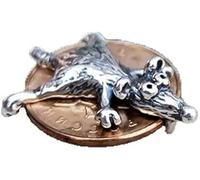 Shibeikadi Mouse Charm Talisman, Protecting Wealth, Attract Money Amulet Rat Collectible Figurine Jewelry Accessory, Money Amulet Rat on Coin (1pcs)