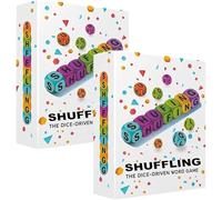 Shibeikadi Shuffling Dice Word Game for 1-5 Players, Brain - Sharpening Spelling Dice Game, Brain Exercise Party Game, Fast-Paced Fun Family Board Games for Parties Travel & Familys Nights (2pcs)