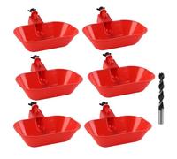 Shibida Automatic Chicken Drinker, 6 Pieces, Large Chicken Feed Automatic with Drill, Chicken Drinker, Poultry Drinker Set, Water Drinker Chickens, Automatic Poultry Drinker for Chickens, Ducks, Geese