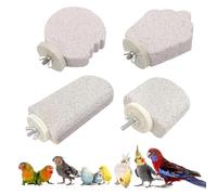 Shibida Bird Perch Made of Mineral Stone, Pack of 4 Budgies Toy Budgies Accessories Nibble Rod Bird Cage Accessories Natural Stone Perches for Birds Budgies Perches