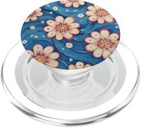 Shibori Style Floating Flowers PopSockets PopGrip for MagSafe