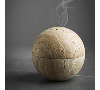 SHICANGSHIYE Handmade Travertine Stone Incense Holder and Burner - Natural Marble Design for Home Decor and Relaxation (3.94)