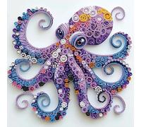 SHICERNHJ 5D Diamond Painting Kits for Beginners,Animal Special Shape Diamond Art Kits for Purple Octopus DIY Crystal Rhinestones Paint By Diamonds and Crafts for Adults Home Wall Decor 12 X 12inch