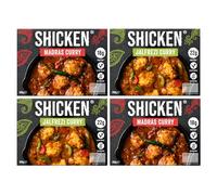 SHICKEN Hot Curry Box with 2 x SHICKEN Jalfrezi Curry & 2 x SHICKEN Madras Curry (350g each) | Plant Based Indian Ready Meals for Two | Chef Made Vegan Curry | Just Add Sundries!