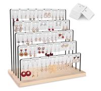 shidaishiye Earring Display Stand for Selling, 5 Tiers Jewelry Display for Vendors, Earring Rack Display Holder with 40 Earring Cards