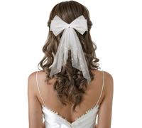 Shidara 1 PSC Luxury Bridal Hair Bow Veil White Bow Clip Bachelorette Party Decorations Pearl Accessories Bride to Be Bridal Shower Gift
