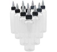 Shidongbla 10Pcs 120ml Plastic Empty Squeeze Bottles, Empty Plastic Bottles with Black Twist Cap for Liquids, for Ink Tattoo Liquid
