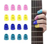 SHIDOW16 Pcs Finger Tips 4 Sizes Anti-Slip and Reusable Silicone Fingertip Protector Guard Pads for Paper Sorting, Collating, Sewing, Solder Anti Scalding, Money Counting, Guitar Playing - Blue, Aqua