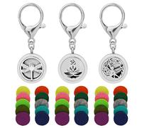 SHIDOW Essential Oil Diffuser Keychain, Aromatherapy Keychain Diffuser for Women Fragrance Diffuser, Valentine's Day Gifts, Silver Style 2, 2.5 x 2.5 x 0.24 inches
