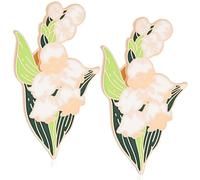 SHIDOW Lily of the Valley Brooch Pin, Enamel Brooch Pin, Flower Enamel Pin, Ideal Birthday Gift for the Floral Lover's Collection Stylish Flower Brooch (2 Pcs)