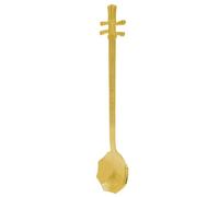 SHIDOW Octagonal Soup Ladle, Versatile Kitchen Utensil, Octagonal Dessert Spoons Coffee Teaspoons Set, Stainless Steel Colorful Dessert Spoons (1PCS, Gold)