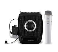 SHIDU 25W Portable Bluetooth Wireless Voice Amplifier Speaker with Microphone Headset + UHF Compact Handheld Wireless Microphone for Teachers, Tour Guides, Trainers