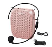 SHIDU Portable Mini Voice Amplifier with Wired Microphone Headset and Waistband, Rechargeable Personal Amplifier Supports MP3 Format Audio for Teachers Tour Guides Coaches Yoga Fitness Instructors