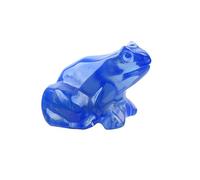 SHIDXIB 1Pcs Crystal Carved Frog Blue Opal Crystal Gift Crystal Figurine Pocket Decoration Moonlight Guardian Stone Ornament