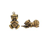 SHIDXIB 2Pcs Pure Brass Solid Lucky Pig Twelve Zodiac Cute Lying Pig Keychain Pendant Bag Pendant Small Copper Pig Ornament