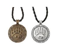 SHIDXIB 2Pcs Vintage-Inspired Mens Bear Paw Pendant Necklace Stylish Alloy Craftsmanship Bold Animal Design Pendant