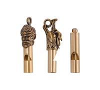 SHIDXIB 3Pcs Creative Handmade Brass Whistle Unique Dragon and Monkey Designs Craft Ornament for Outdoor Survival Emergency Situations