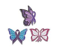 SHIDXIB 3Pcs Purple Blue Butterfly Brooch Enamel Painted Brooch Family Badge Clothing Brooch Pin Accessories, Metal, Alloy, metal, alloy