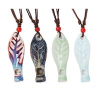 SHIDXIB 4Pcs Unique Handmade Ceramic Whistle Add a Touch of Nature to Your Home For Gift