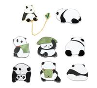 SHIDXIB 8Pcs Cute Panda Collar Pins Small Cartoon for Women Men Enamel Cartoon Bunny Gentleman Brooches Lapel Pins Brooch Pin Accessories